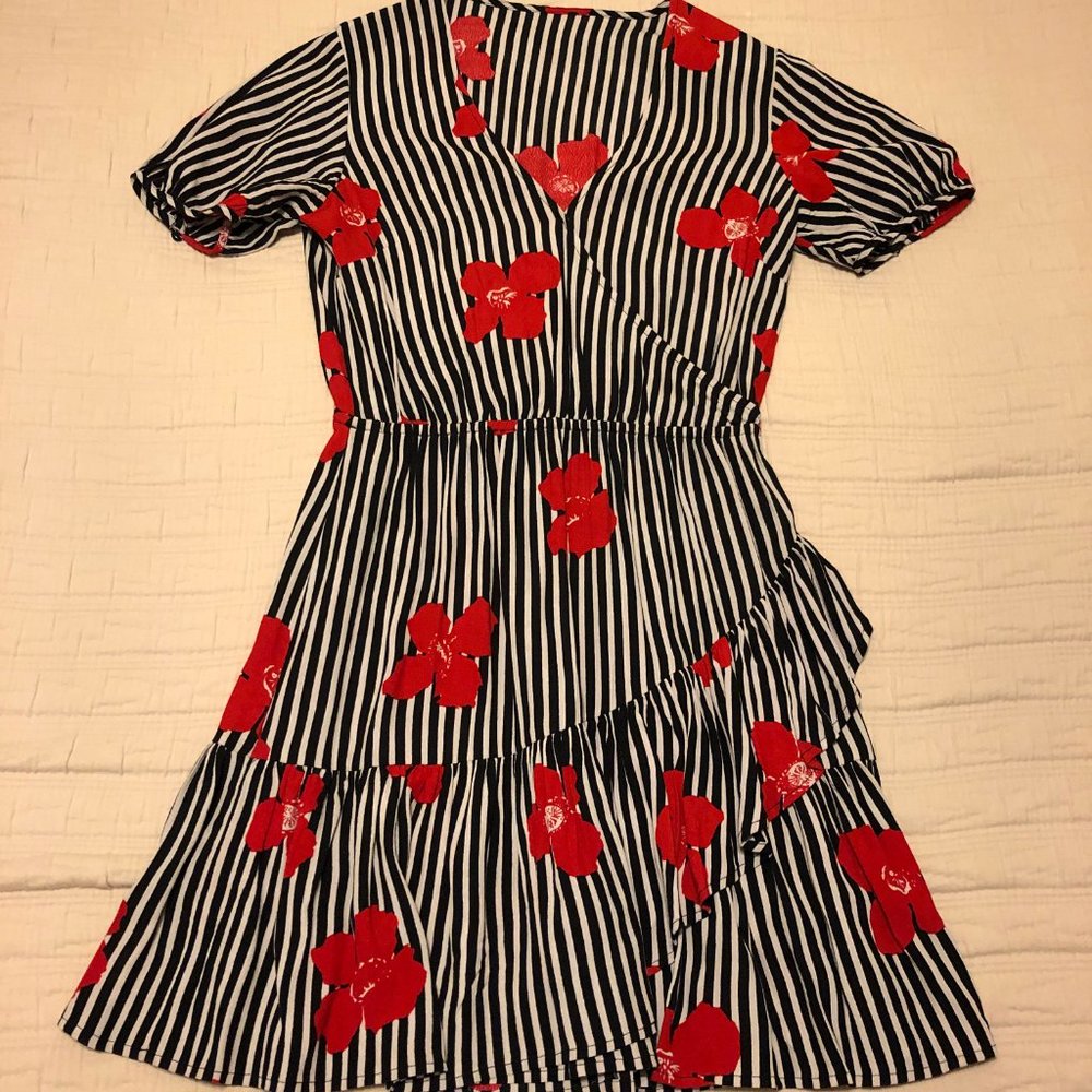 Madewell black and white striped dress